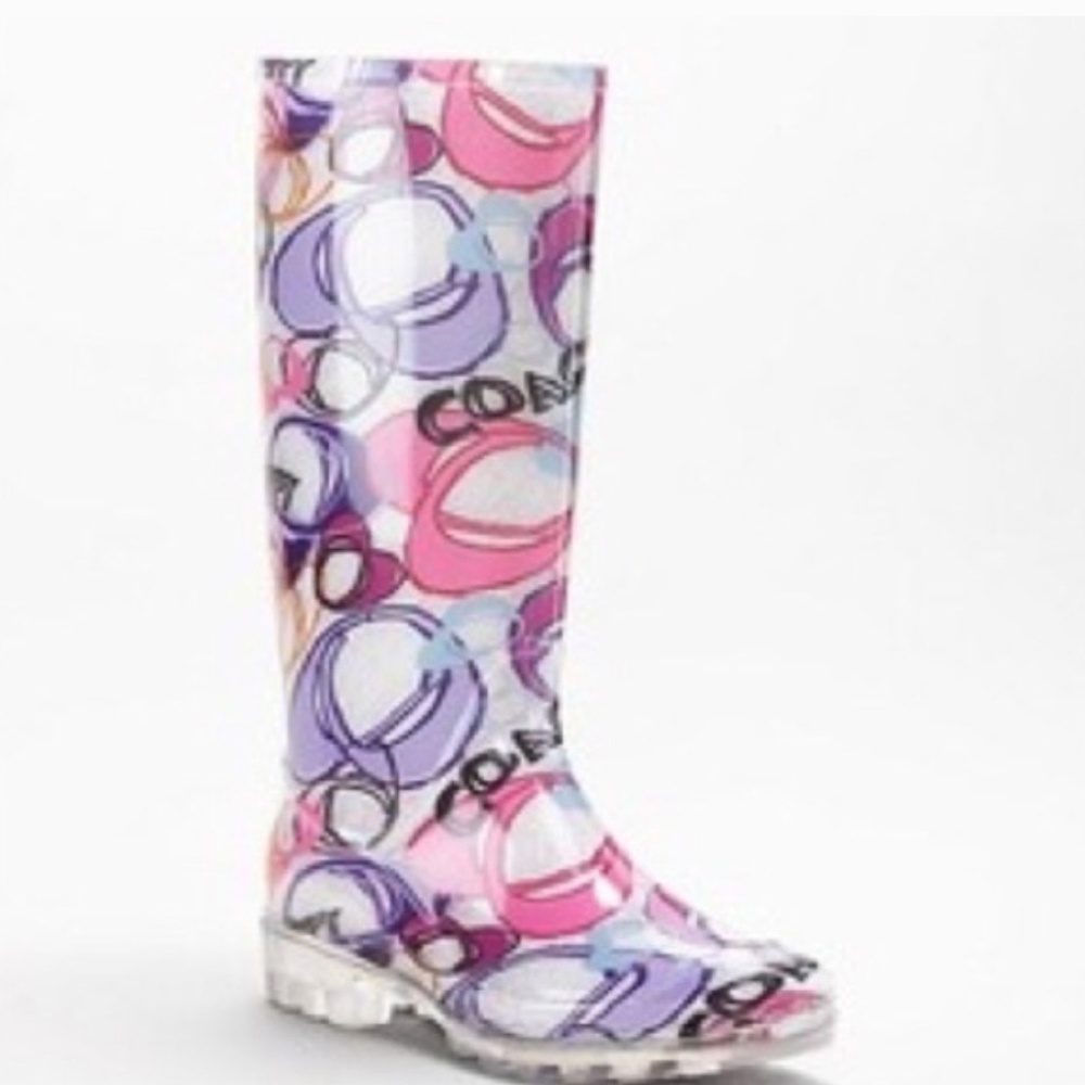 Coach poppy rain boots..